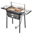 VEVOR 2 - Burner Propane Deep Fryer Stainless Steel in Black/Gray | 40.5 H x 44.7 W x 14 D in | Wayfair LSRQZGGXSGS18LU5HV0