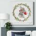 The Holiday Aisle® Farmhouse Christmas Bunnny-Gallery Wrapped Canvas Canvas, Solid Wood in Gray/Green/Red | 16 H x 16 W x 1.5 D in | Wayfair