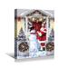 The Holiday Aisle® Framed Canvas Wall Art Decor Chrismas Painting, Santa Claus w/ Hatted Snowman Decoration Painting For Chrismas Gift | Wayfair