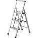 WFX Utility™ 3 - Step Aluminum Folding Step Ladder Aluminum in Gray | 17 W x 24.2 D in | Wayfair 7165B3CEBC3447D6AEC4187367F1F1C1