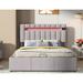 Brayden Studio® Dinkee Bed Full Size w/ LED Light Upholstered/Velvet, Metal in Gray | 43.11 H x 53.94 W x 76.4 D in | Wayfair