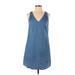 Old Navy Casual Dress - A-Line Plunge Sleeveless: Blue Print Dresses - Women's Size Small