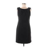 Connected Apparel Casual Dress - Sheath Crew Neck Sleeveless: Black Solid Dresses - Women's Size 8 Petite