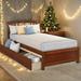 Twin Platform Storage Bed Wood Bed Frame with Two Drawers and Headboard