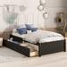Twin Size Contemporary Minimalistic Design Bed With 2 Capacious Drawers With 4 Roller Wheels, Solid Wood,No Box Spring Needed