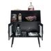 Sideboard Cabinet Storage Side Dining Table with Glass Door and Shelf, Living Room Side Table Accent Slim End Table