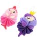 2pcs Bath Ball Loufas Shower Washing Pouf Wash Cute Bath Sponges Kids Loofah Sponge Shower Pouf Sponge Kids Bath Sponge Skin Cleaning Scrubber Take a Bath or Child Bath Flower