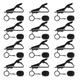 NUOLUX 24Pcs Microphone Lapel Tie Clip Universal Mini Lapel Lavalier Microphone Mic Clip Iron Clip Black(12Pcs 8.5MM Clips + 12Pcs Sponge Covers)