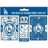 MasterPieces Officially Licensed MLB Los Angeles Dodgers 2-Pack Playing cards & Dice set for Adults