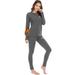 Thermal Underwear for Women Long Johns Ski Cold Weather Gear Set Base Layer Warm Winter Top and Bottom Running Winter PJ Set