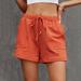 Munlar Drawstring Women s Shorts Orange Athletic Casual Shorts Shorts Plus Size Yoag Golf Gym Summer Shorts with Pockets