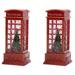 2X Christmas Lantern Snow Globe Lantern Christmas Water Glittering Snow Telephone Booth for Festival for Kids Tree