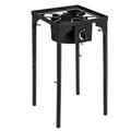 Outdoor Camp Stove High Pressure Propane Gas Cooker Portable Cast Iron Patio Cooking Burner (Single Burner 75000-BTU)