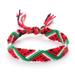 jileijar Palestine Bracelet Palestinian Flag Watermelon Bracelet Red Green White Rope Braided Wrist Wrap Bracelet Wristband Country Flag Code Bracelet O6K6