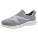CAICJ98 Volleyball Shoes Walking Shoes for Women Slip on Platform Sneakers Comfortable Breathable Grey