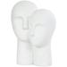 12 x 17 White Polystone Head People Sculpture with Speckled Detailing by DecMode