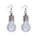 2 Pairs Funny Nightclub Light Bulb Earrings Lamp Bulb Party Dangle Earrings