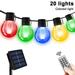 Solar String Lights Outdoor Patio Lights Solar Powered Waterproof G50 Hanging Lights with 20 LED Shatterproof Bulbs for Backyard Balcony Bistro Party Solar Patio Light String Lights GTICPHYJ