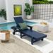 WestinTrends Shoreside Poly Reclining Chaise Lounge for Outdoor Patio Garden Navy Blue