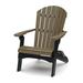Wildridge Heritage Folding Adirondack Chair Weathered Wood and Black Outdoor Weather Resistant Poly Patio Furniture