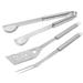 Clearanceï¼�FNGZ Barbecue Clip Stainless Steel Three Piece Set with Handle Grill Fork Grill Spatula Grill Clip Outdoor Barbecue Supplies Grill Grill Tools Silver