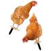 2 Pcs Ornament Animal Farmhouse Decorations Farm House Decor Garden Hen Insert Garden Stakes Art Lawn Stake Outdoor Adornment Rooster Wood Pile Acrylic