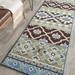 SAFAVIEH Veranda Collection 2 3 x 8 Chocolate / Blue VER097 Boho Indoor/ Outdoor Non-Shedding Easy scrubbing Patio Backyard Porch Deck Mudroom Runner-Rug