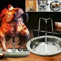 Kitchen Gadgets ZKCCNUK Stainless Steel Chicken Roaster Beer Can Chicken Holder For Grill With Pan Chicken Holders Rack Stand For Grill Roaster Smoker Oven Clearance