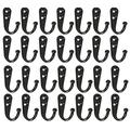 We All 28 Pieces Wall Mounted Coat Hook Robe Hooks Cloth Hanger Coat Hanger Coat Hooks for Bath Kitchen Garage Single Coat Hanger (Black) GTICPHYJ