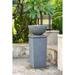 44.5 Polyresin Gray Zen Bowl Water Fountain Outdoor Bird Feeder /Bath Fountains Relaxing Water Feature for Garden Lawn Backyard Porch