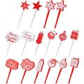 16 Pcs Fruit Fork Xmas Food Pick Decor Party Ornament Cocktail Picks Plastic Sticks Durable Child