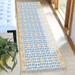 Casavani Handwoven Cotton Dhurrie Blue Indoor Outdoor Patio Rug Brown Living Room Carpets 10x14 feet