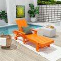 WestinTrends Shoreside Poly Reclining Chaise Lounge for Outdoor Patio Garden Orange