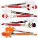 4 Pcs Tiny Tongs Christmas Favor Santa Gifts Christmas Kitchen Tongs Fruit Tong Stainless Steel Tongs Bbq Tong Barbecue Clips Food Tongs Dessert Silica Gel Stainless Steel