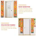 school welcome sign 1 Pair Back to School Hanging Polyester Banners Sign Couplets Welcome Banner