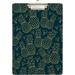 Coolnut Pineapple Palm Tree Navy Blue Clipboards for Kids Student Women Men Letter Size Plastic Low Profile Clip 9 x 12.5 in