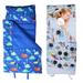 Lweong Toddler Nap Mat Soft Washable Roll-up Design Cartoon Print Kid Sleeping Mat with Removable Pillow Children Sleeping Bag