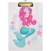 Acrylic Clipboard Mermaid White Cute Printed for Nurses/Students/Office/Worker Silver Clip Size 12.5 x 9 Inch