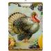 Coolnut Thanksgiving Turkey Bountiful Harvest Surrounded by Grapes Gilded Gold Frame Clipboards for Kids Student Women Men Letter Size Plastic Low Profile Clip 9 x 12.5 in Silver Clip