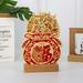 TUTUnaumb 2024 Wooden Frame Full of Blessings and Dragon Calendar 2024 Chinese Wall Scroll Calendar for Year of the Dragon Zodiac Animals Bring Strength and Positive to Overcome Negative Events-Red