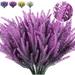 Artificial Plants Outdoor 8 Bundles Artificial Flowers Lavender Bouquet in Purple Artificial Plant Arrangement Flocking Lavender Bouquets Flower Plants Home Decor gticphyj