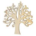 WINOMO 10pcs Blank Wooden Tree Embellishments for DIY Crafts Embellishments (Wood Color)