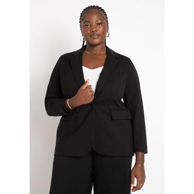 Plus Size Women's The Ultimate Stretch One Button Work Blazer by ELOQUII in Natural (Size 24)