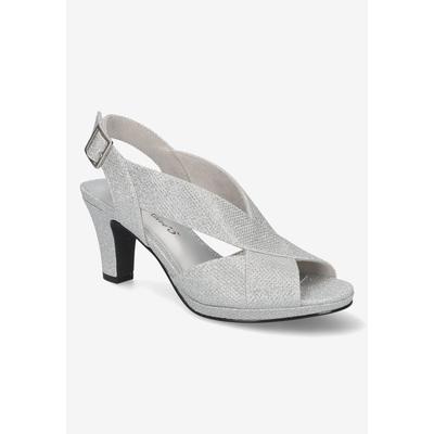 Women's Christy Sandals by Easy Street in Silver Glitter (Size 11 M)