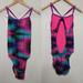 Nike Swim | Nike One Piece Swimsuit Active Fast Back Multi Color Electric Pink Black 36 10 | Color: Black/Pink | Size: 10
