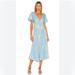 Free People Dresses | Free People- Laura Printed Dress In Sky Blue, Size: L | Color: Blue/Yellow | Size: L