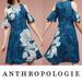 Anthropologie Dresses | Anthropologie Maeve Elia Cold Shoulder Dress Floral Print Midi Blue Size 6 Short | Color: Blue | Size: 6p