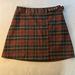 Brandy Melville Skirts | Brandy Melville Rare Plaid Flannel Wrap Skirt Red Black Olive Like New Os | Color: Black/Red | Size: Os