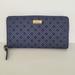 Kate Spade New York Bags | Kate Spade Neda Wallet Preforated Geniue Leather Zip Around Navy Blue Geometric | Color: Blue | Size: Os