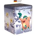 Pokémon-Sammelkartenspiel: Stapel-Tin-Box Metall (3 Boosterpacks & 2 Stickerbögen)